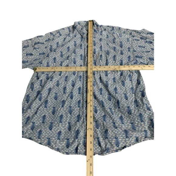 Columbia Fish Bones Button-Down Short Sleeve Shirt Light Cotton size XL Good Con - Picture 9 of 9